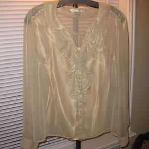 Gold Ruffle Dressy Blouse